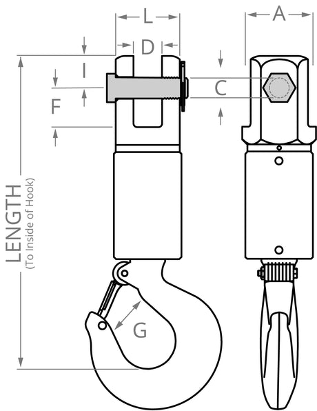 Clevis & Hook Roller Bearing Swivel – Model 32