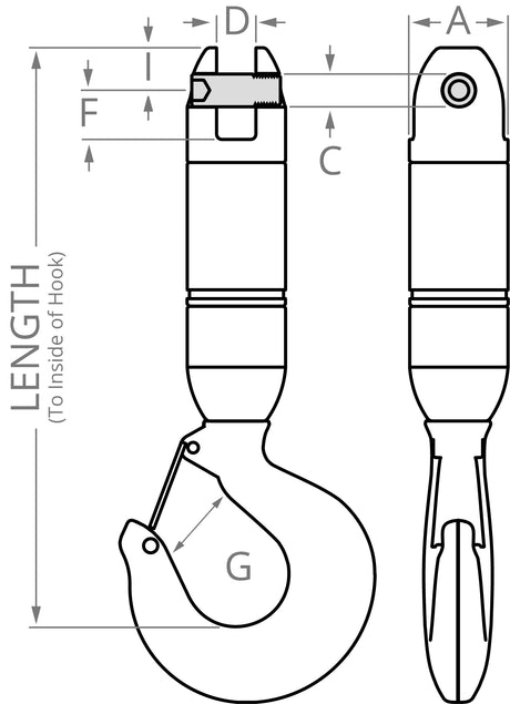 Clevis & Hook Angular Contact Bearing Swivel – Model 62