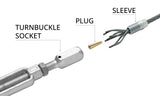 Open Body Clevis and Socket Turnbuckle