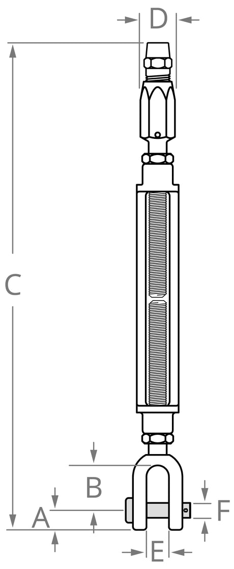 Open Body Clevis and Socket Turnbuckle