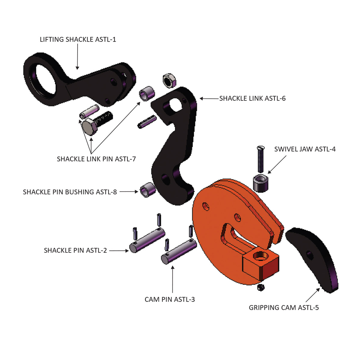 Caldwell Non-Locking Structural Beam and Shape Clamp