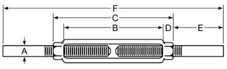  Stub End Turnbuckles Self Colored Specs