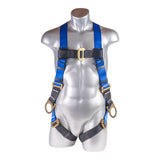 Mako™ Series Harness 5pt., Back/Side D-Rings, Pass-Thru Legs, Blue