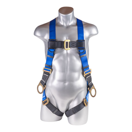 Mako™ Series Harness 5pt., Back/Side D-Rings, Pass-Thru Legs, Blue