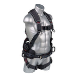 Akula™ Series Harness 5pt., Padded Back/Legs, QCB, SRL  Back Plate, Positioning Belt with Side D-Rings, Black