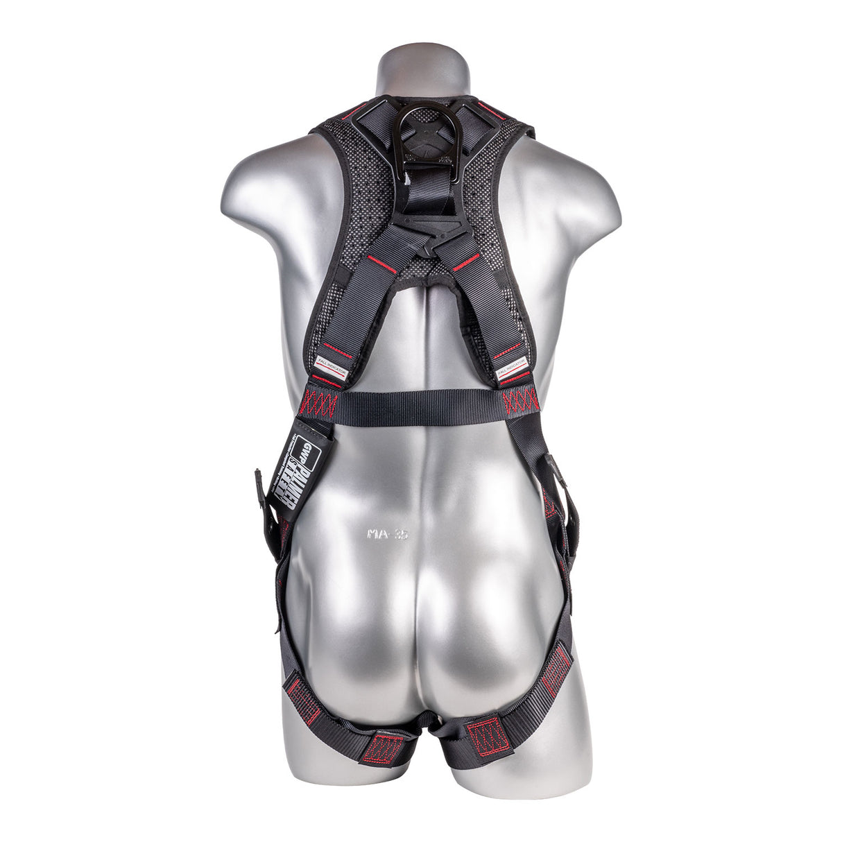 Harness 5pt. Padded Back, SRL Back Plate, QCB Chest, Tongue and Buckle Leg Strap,  Black