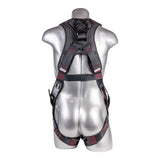 Harness 5pt. Padded Back, SRL Back Plate, QCB Chest, Tongue and Buckle Leg Strap,  Black