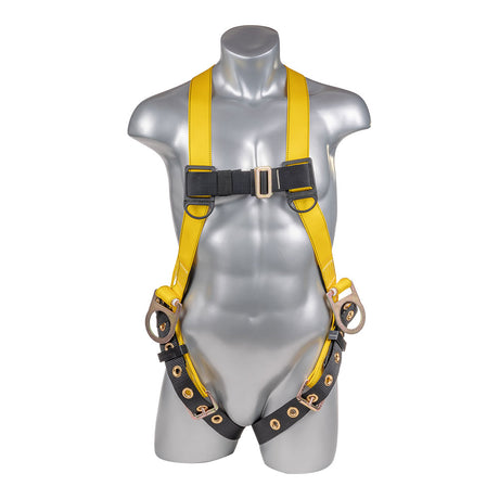 Harness 3pt., Tongue and Buckle Leg Straps, Back/Side D-Rings, Yellow