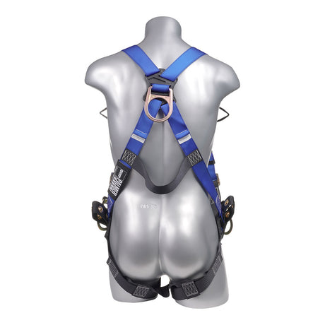 Mako™ Series Harness 5pt., Front/Back/Side D-Rings,  Tongue and Buckle Leg Straps, Blue