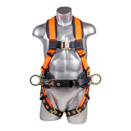 Hammerhead™ Series Harness 5pt., Padded  Back, QCB Chest, Tongue & Buckle Leg  Straps, SRL Back Plate, Positioning Belt with  Side D-Rings