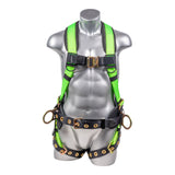 Hammerhead™ Series Harness 5pt., Padded  Back, QCB Chest, Tongue & Buckle Leg  Straps, SRL Back Plate, Positioning Belt with  Side D-Rings