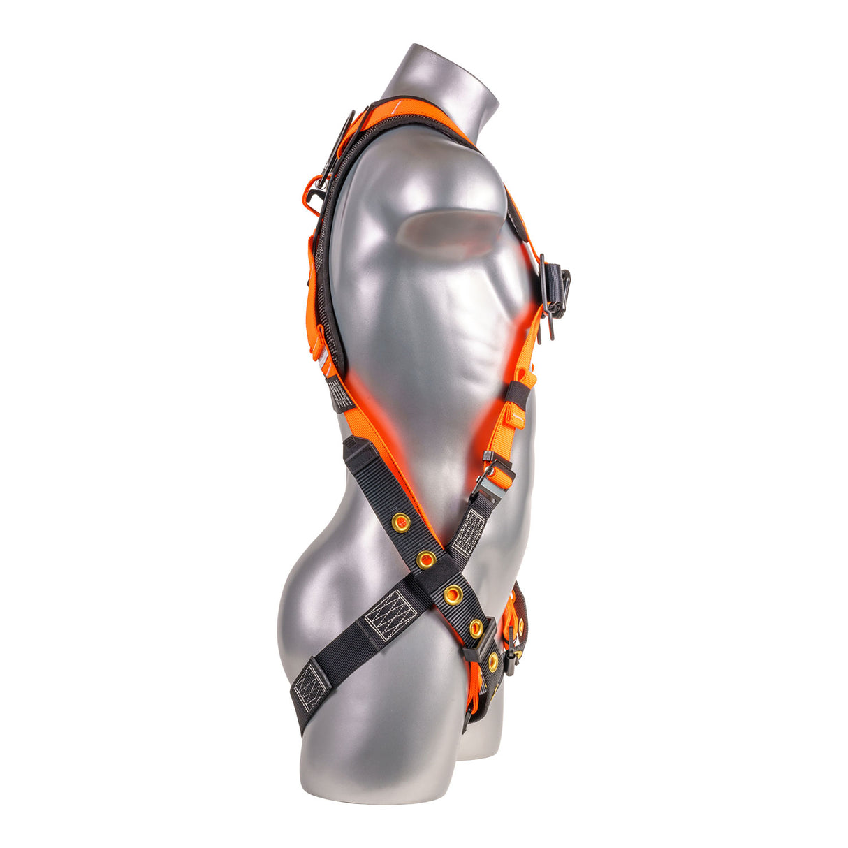 Harness 5pt., Padded Back, SRL Back Plate, QCB Chest, Tongue and Buckle Leg Straps,  Orange