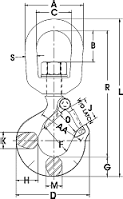 Alloy Swivel Eye Hooks Drawing