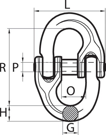 Coupling Links Grade 100 (For Overhead Lifting) Drawing