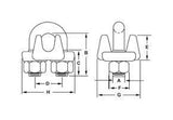 Drop Forge Wire Rope Clip Stainless 316 Drawing