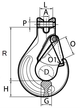 Grade 100 Clevis Sling Hooks (For Overhead Lifting)